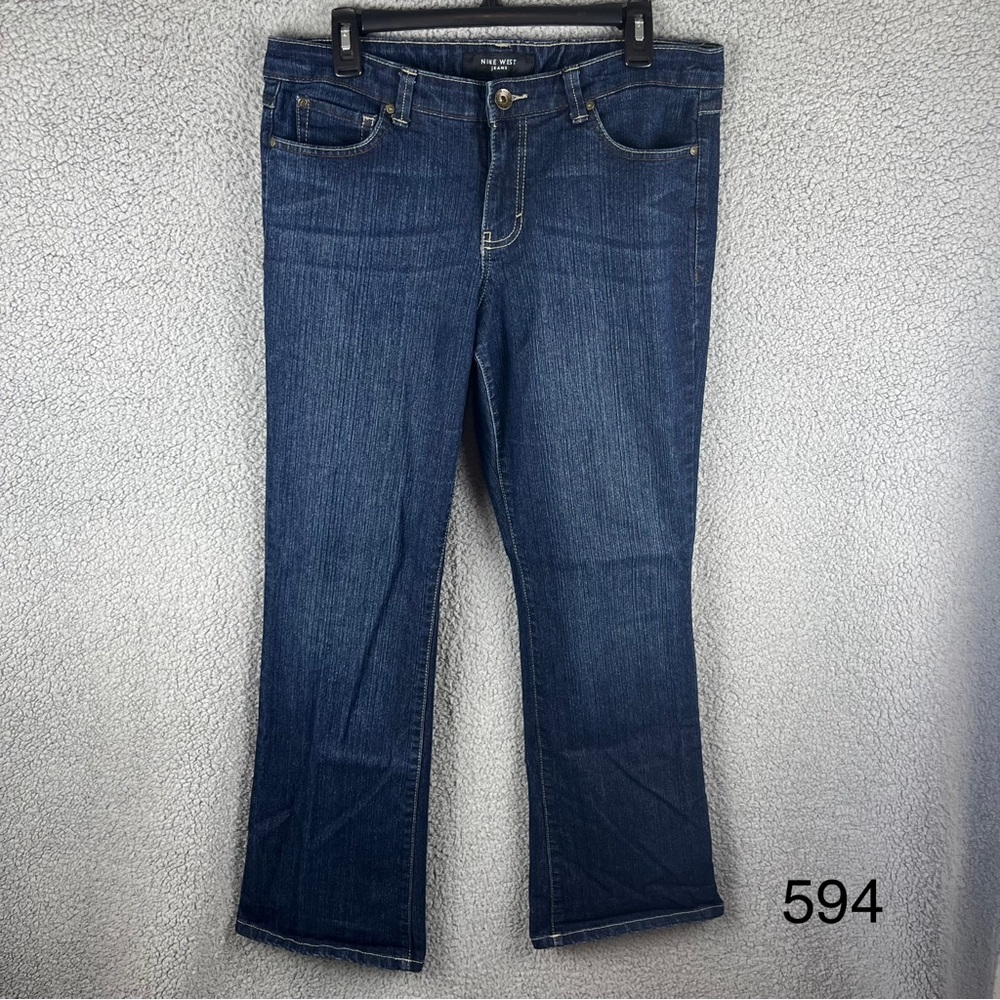 Nine West Women’s Size 12 Dark Wash Mid-rise  Bootcut‎ Jeans